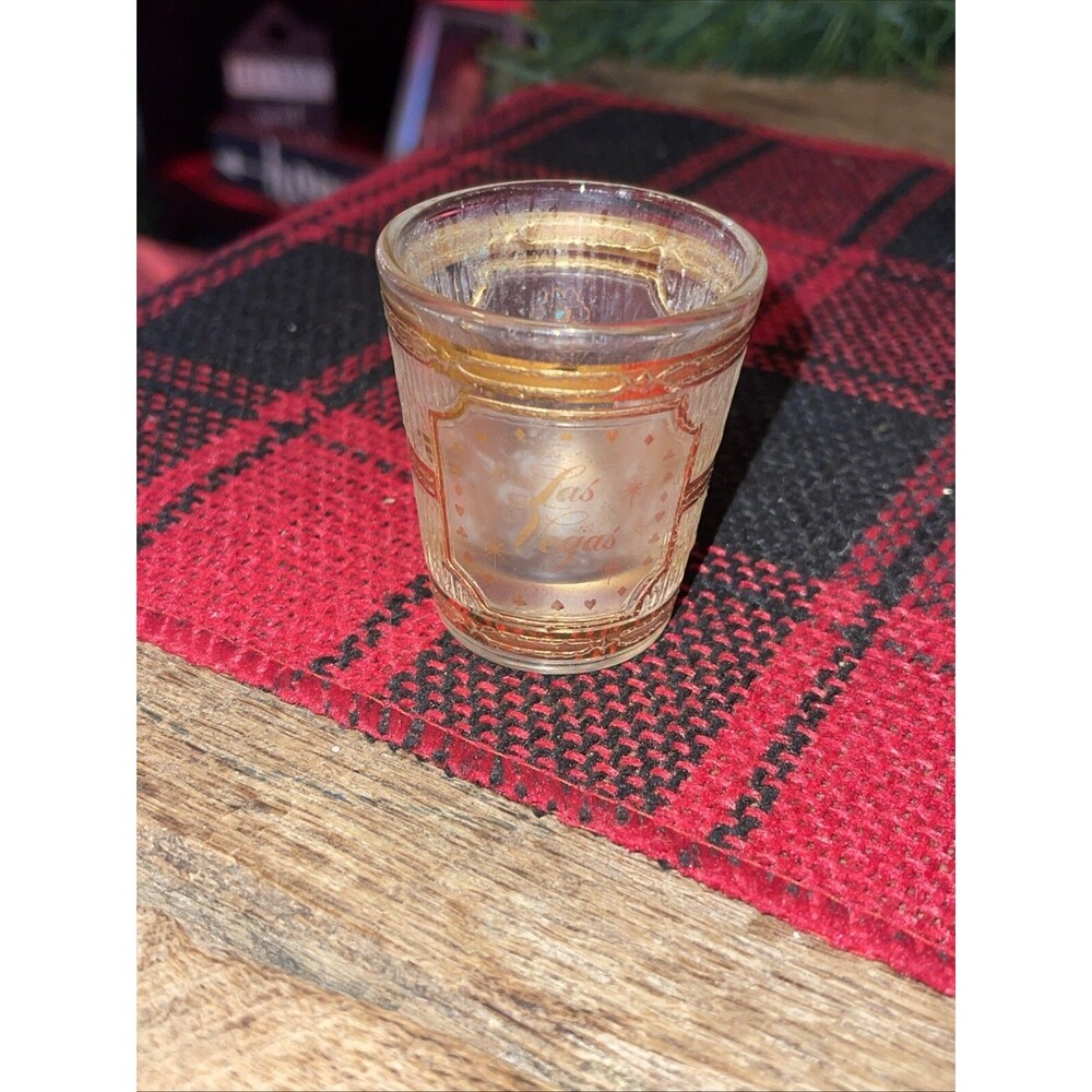 Las Vegas Standard Shot Glass Las Vegas Bar Nice 24 kt Gold Paint